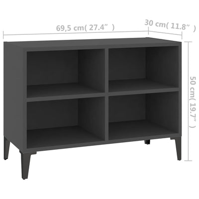 TV Cabinet with Metal Legs Grey 69.5x30x50 cm