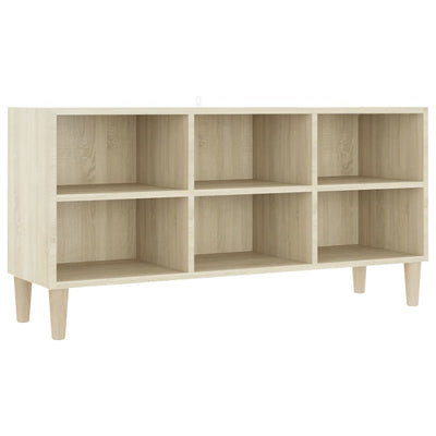 TV Cabinet with Solid Wood Legs Sonoma Oak 103.5x30x50 cm