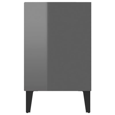 TV Cabinet with Metal Legs High Gloss Grey 103.5x30x50 cm