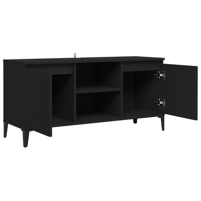 TV Cabinet with Metal Legs Black 103.5x35x50 cm