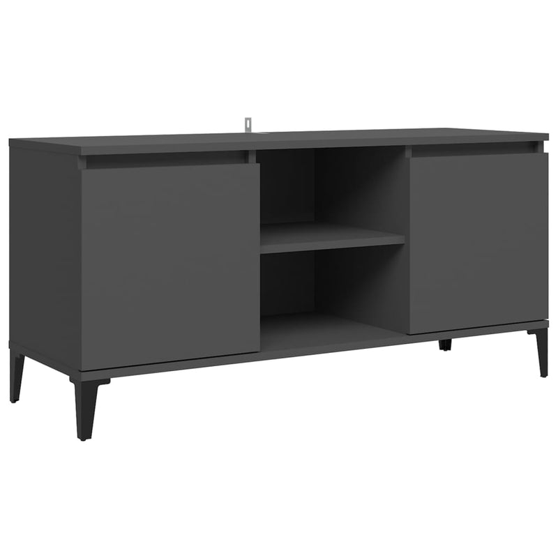 TV Cabinet with Metal Legs Grey 103.5x35x50 cm