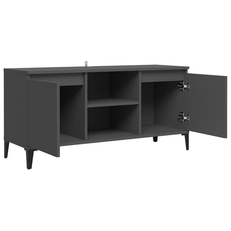 TV Cabinet with Metal Legs Grey 103.5x35x50 cm