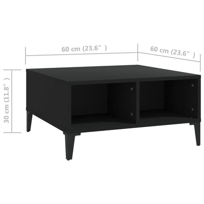 Coffee Table Black 60x60x30 cm Engineered Wood