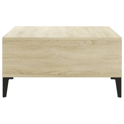 Coffee Table White and Sonoma Oak 60x60x30 cm Engineered Wood