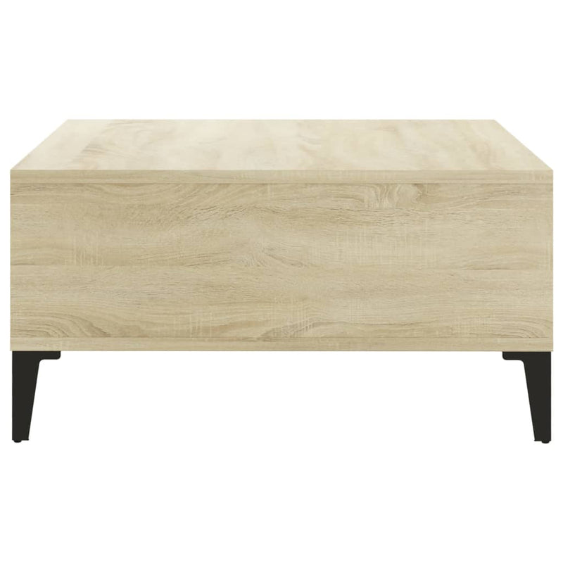 Coffee Table White and Sonoma Oak 60x60x30 cm Engineered Wood