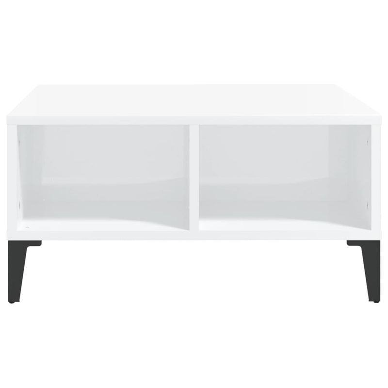 Coffee Table High Gloss White 60x60x30 cm Engineered Wood