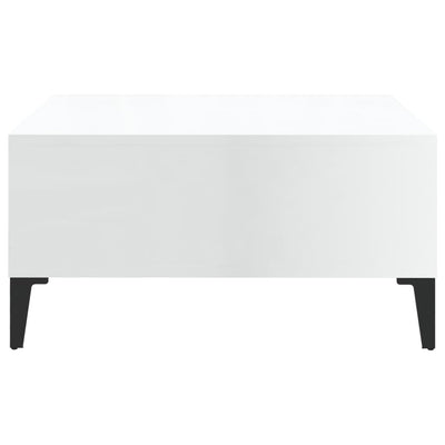 Coffee Table High Gloss White 60x60x30 cm Engineered Wood