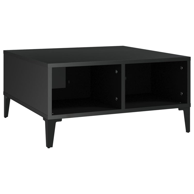 Coffee Table High Gloss Black 60x60x30 cm Engineered Wood