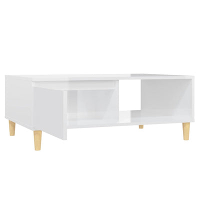 Coffee Table High Gloss White 90x60x35 cm Engineered Wood