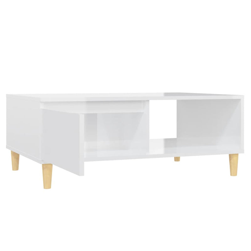 Coffee Table High Gloss White 90x60x35 cm Engineered Wood