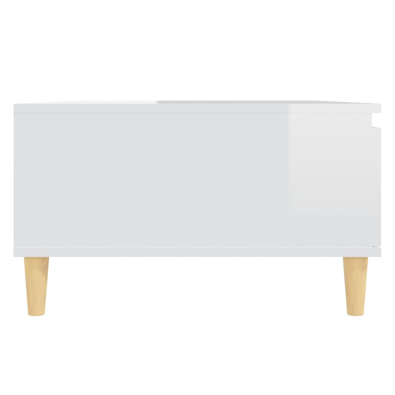 Coffee Table High Gloss White 90x60x35 cm Engineered Wood