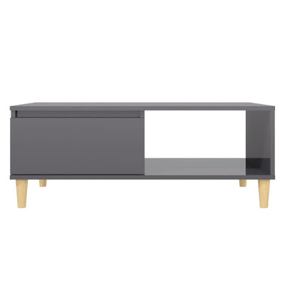 Coffee Table High Gloss Grey 90x60x35 cm Engineered Wood