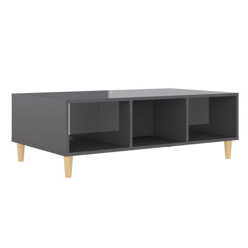 Coffee Table High Gloss Grey 103.5x60x35 cm Engineered Wood