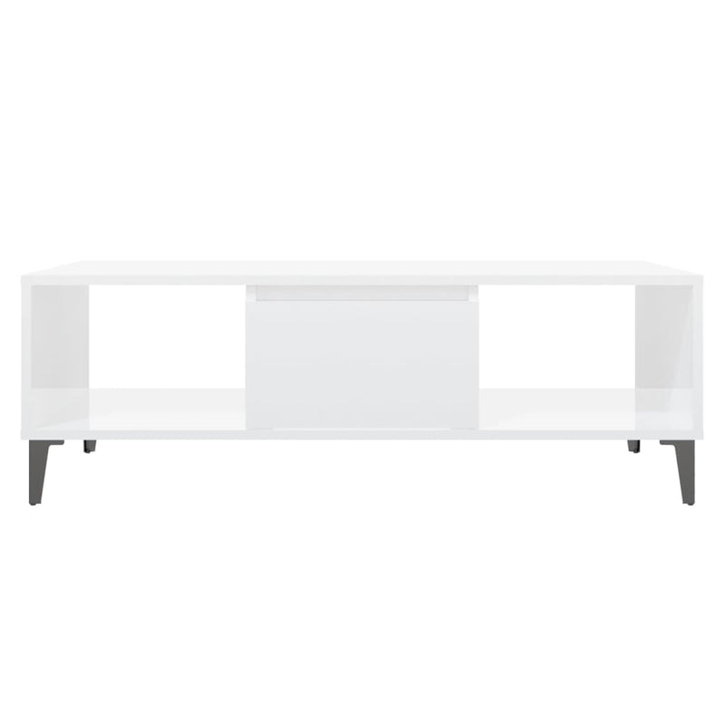 Coffee Table High Gloss White 103.5x60x35 cm Engineered Wood