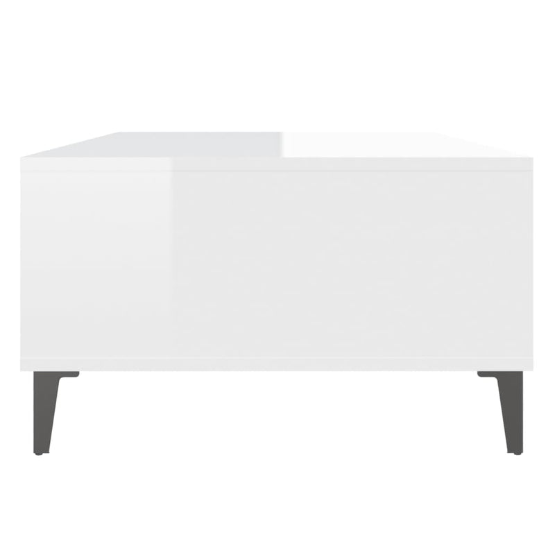 Coffee Table High Gloss White 103.5x60x35 cm Engineered Wood