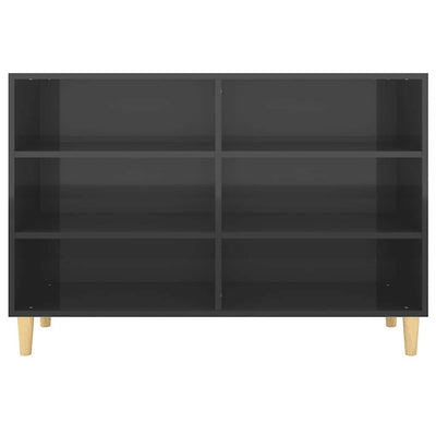 Sideboard High Gloss Black 103.5x35x70 cm Engineered Wood