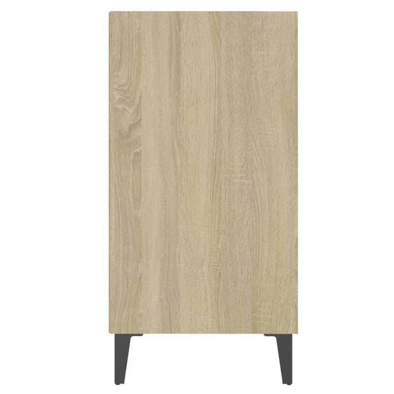 Sideboard White and Sonoma Oak 57x35x70 cm Engineered Wood