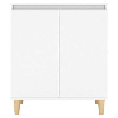 Sideboard with Solid Wood Legs White 60x35x70 cm Engineered Wood