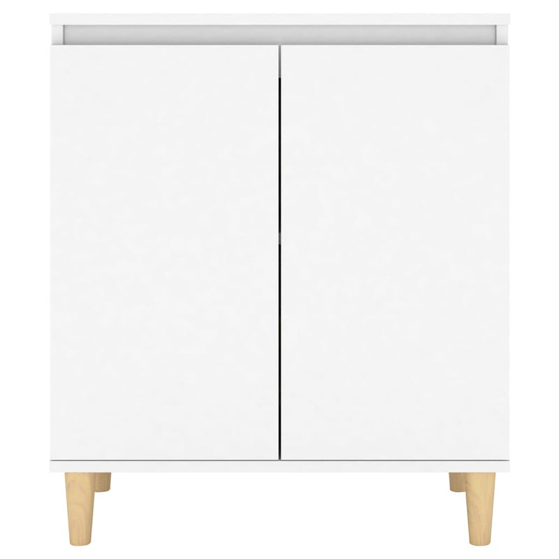 Sideboard with Solid Wood Legs White 60x35x70 cm Engineered Wood