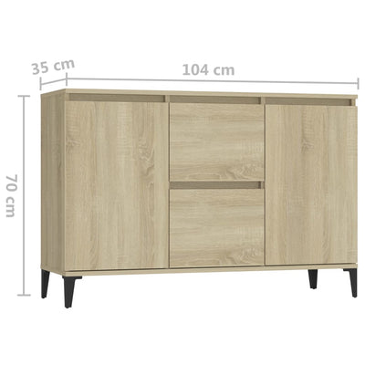 Sideboard Sonoma Oak 104x35x70 cm Engineered Wood