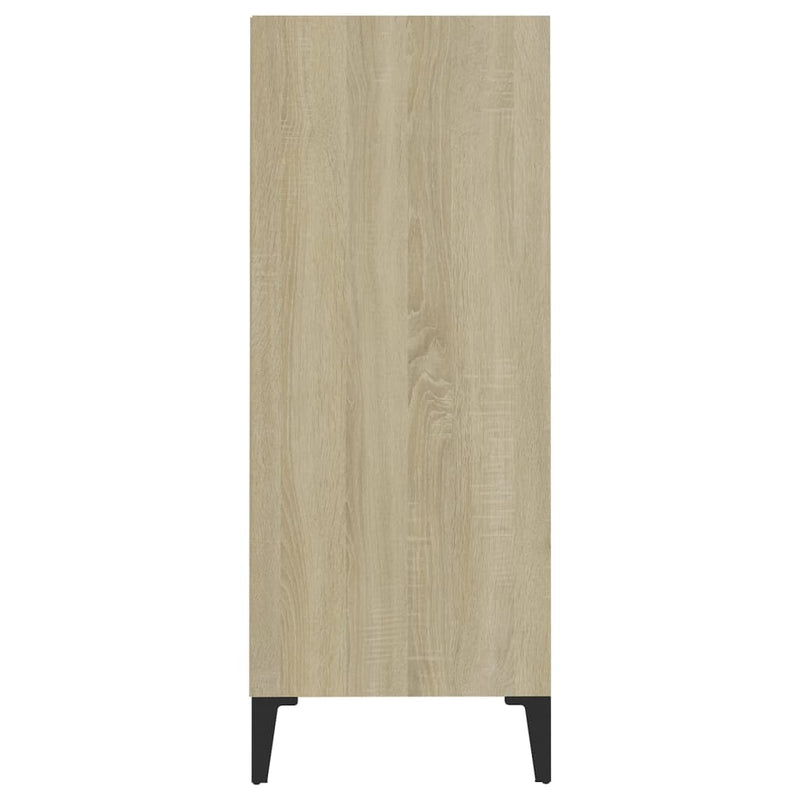 Sideboard White and Sonoma Oak 57x35x90 cm Engineered Wood