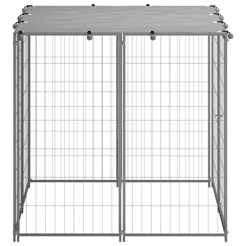 Dog Kennel Silver 110x110x110 cm Steel