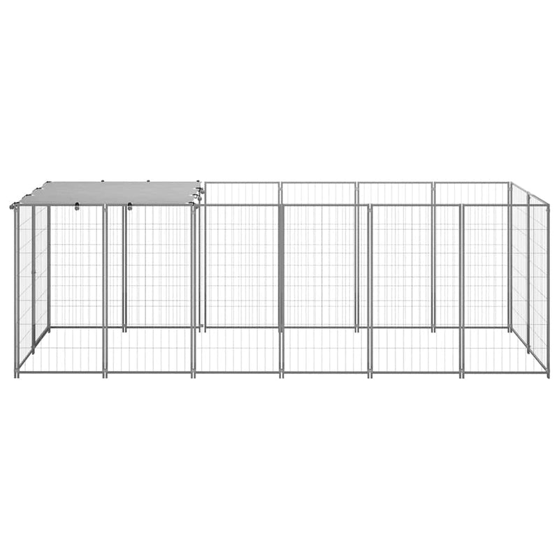 Dog Kennel Silver 330x110x110 cm Steel