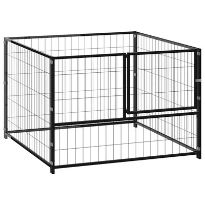 Dog Kennel Black 100x100x70 cm Steel