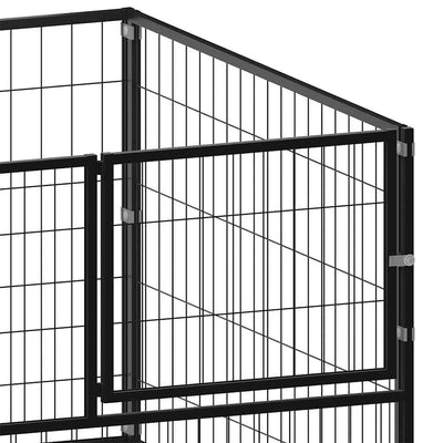 Dog Kennel Black 200x100x70 cm Steel