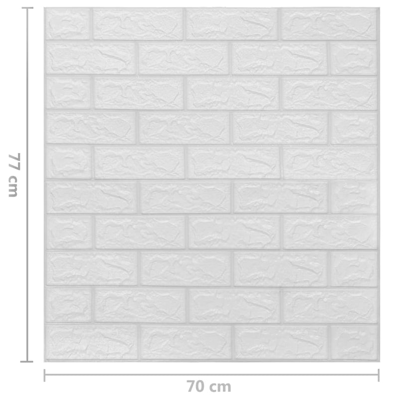 3D Wallpaper Bricks Self-adhesive 10 pcs White