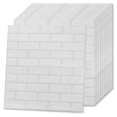 3D Wallpaper Bricks Self-adhesive 20 pcs White