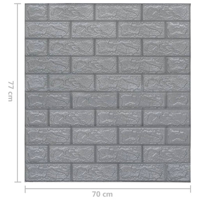 3D Wallpaper Bricks Self-adhesive 10 pcs Anthracite