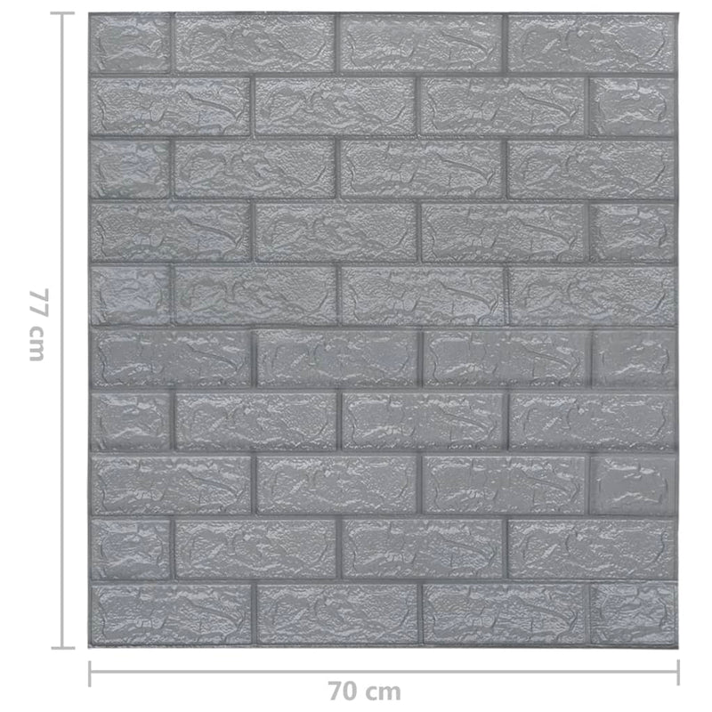 3D Wallpaper Bricks Self-adhesive 10 pcs Anthracite