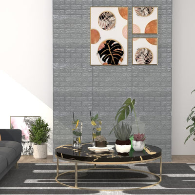 3D Wallpaper Bricks Self-adhesive 10 pcs Anthracite