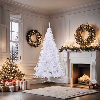 Artificial Half Christmas Tree with Stand White 180 cm PVC