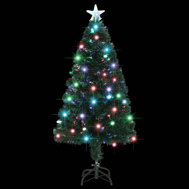 Pre-lit Christmas Tree with Stand 120 cm Fibre Optic