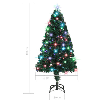 Pre-lit Christmas Tree with Stand 120 cm Fibre Optic