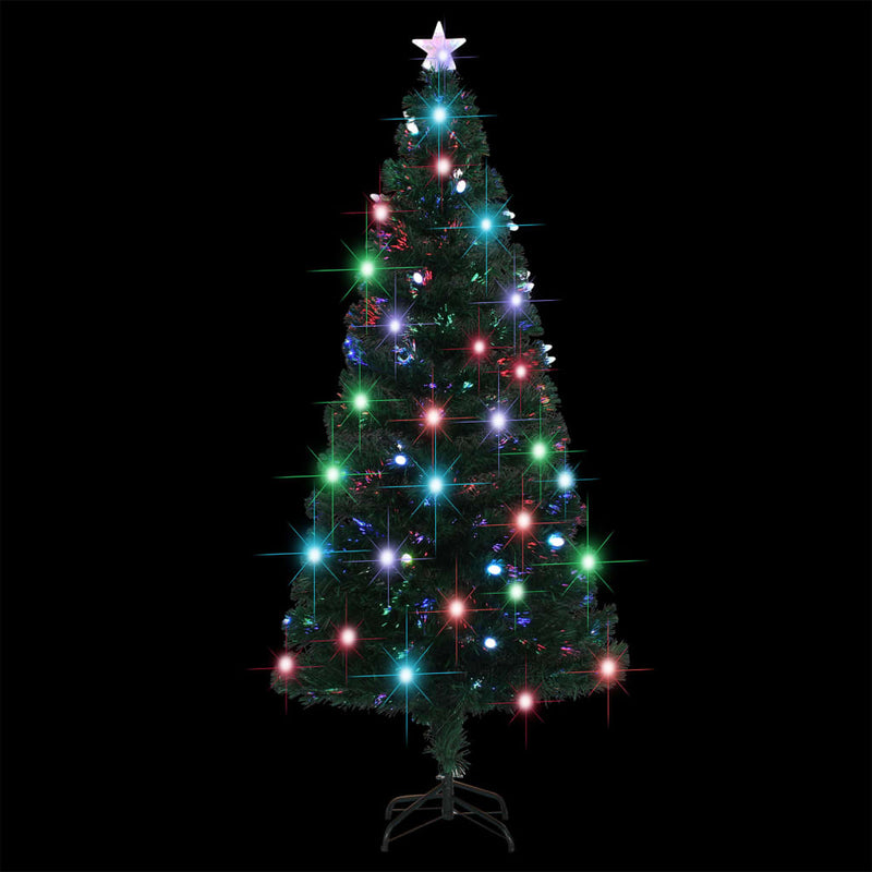 Pre-lit Christmas Tree with Stand 150 cm Fibre Optic