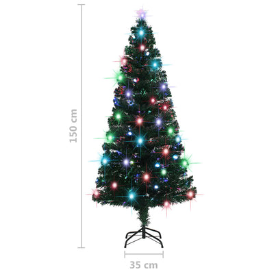 Pre-lit Christmas Tree with Stand 150 cm Fibre Optic