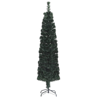 Artificial Slim Christmas Tree with Stand 180 cm Fibre Optic