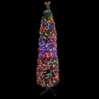 Artificial Slim Christmas Tree with Stand 180 cm Fibre Optic