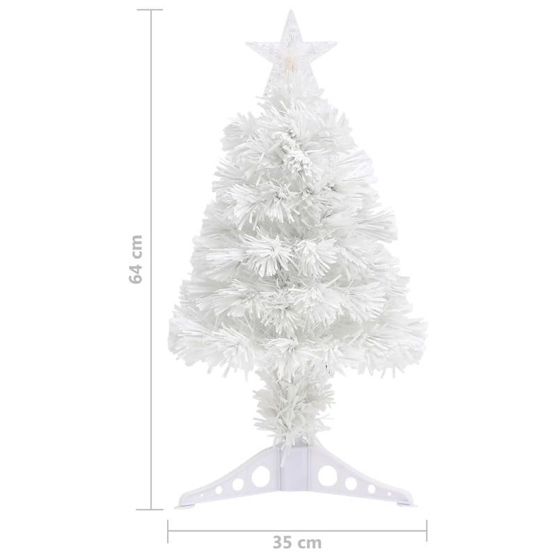 Artificial Pre-lit Christmas Tree White 64 cm Fibre Optic