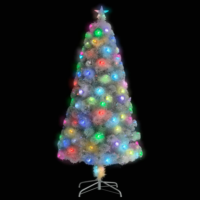 Artificial Pre-lit Christmas Tree White 120 cm Fibre Optic