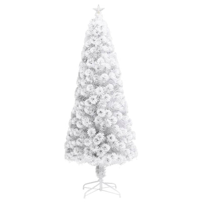 Artificial Pre-lit Christmas Tree White 210 cm Fibre Optic