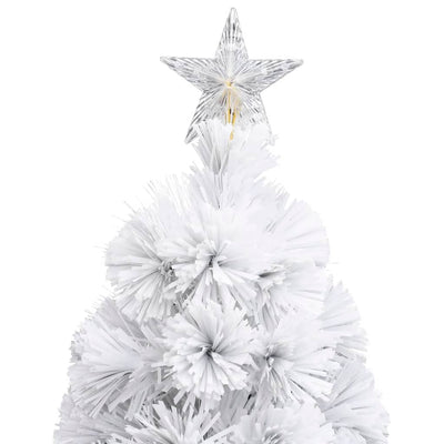 Artificial Pre-lit Christmas Tree White 210 cm Fibre Optic