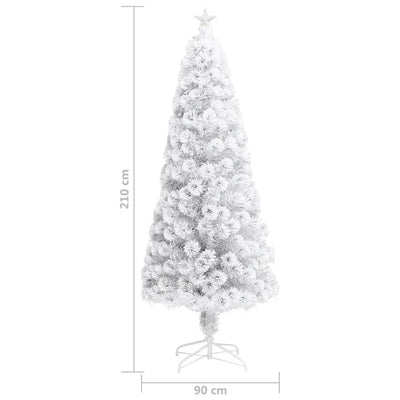 Artificial Pre-lit Christmas Tree White 210 cm Fibre Optic