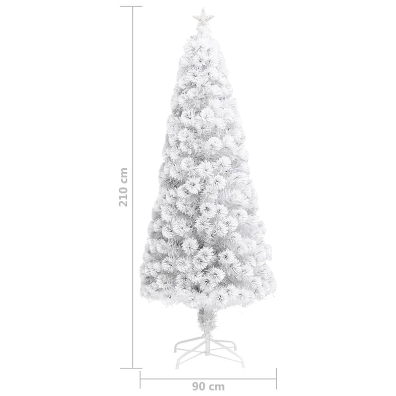 Artificial Pre-lit Christmas Tree White 210 cm Fibre Optic