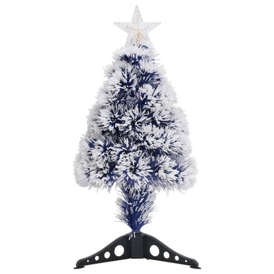 Artificial Pre-lit Christmas Tree White&Blue 64 cm Fibre Optic