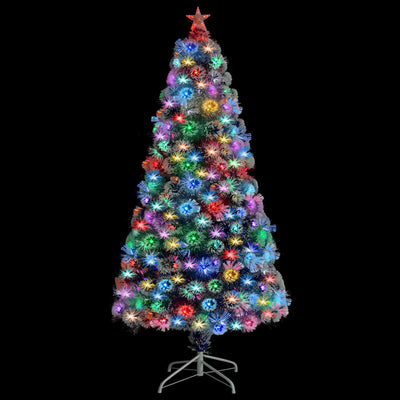 Artificial Pre-lit Christmas Tree White&Blue 120 cm Fibre Optic