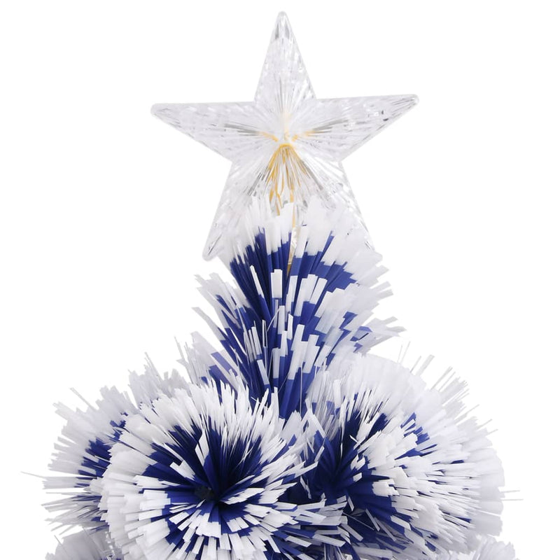 Artificial Pre-lit Christmas Tree White&Blue 120 cm Fibre Optic